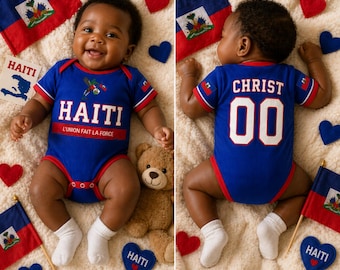 Haiti Soccer Baby Bodysuit | Haiti Blue Jersey for Newborn