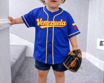 Anpassad Venezuela barnbasebolltröja, personlig namn- och nummertröja