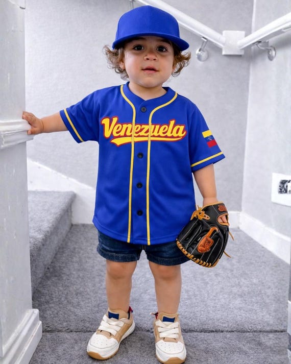 Custom Venezuela Kids Baseball Jersey, Personalized Name Number Shirt