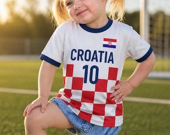 Maglia da calcio della Croazia con nome e numero personalizzati, maglietta per tifosi con bandiera croata