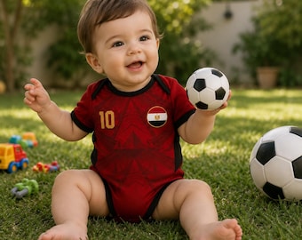 Egypt Soccer Baby Bodysuit | Egypt Red Jersey for Newborn