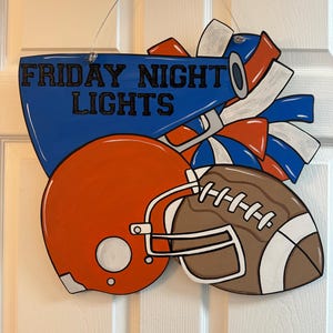 Personalized Football/Cheer Spirit Wooden Door Hanger