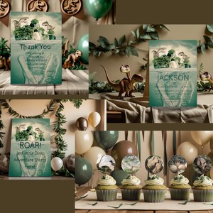Dinosaur Birthday Party Printable Kit | Editable Jurassic World Party Bundle | Dino Invite, Signs & Decor Templates