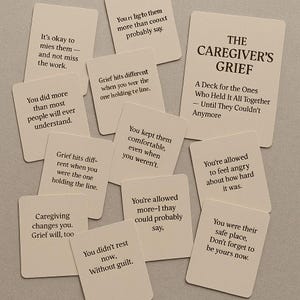 El duelo del cuidador: baraja de cartas imprimible para quienes aguantaron hasta que ya no pudieron más