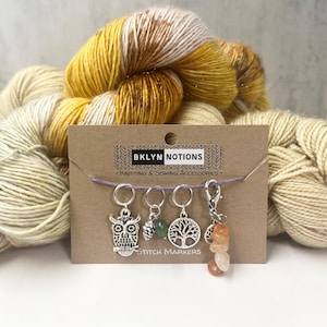 Owl and Tree Stitch Markers for Knitting and Crocheting