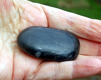 Powerful Shungite Crystal Palmstone - Grounding & Protecting EMF Connects to Ancient Earth Energies 45.7g