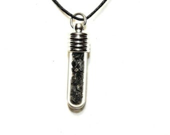 Powerful Shungite and Herkimer Crystal Glass Vial - Grounding & Protecting EMF Connects to Ancient Earth Energies