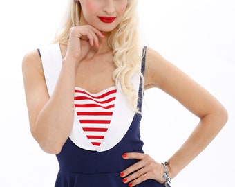 Rockabilly Navy Sailor Dress: vintage style / pin-up / rockabilly sailorgirl dress by TiCCi Rockabilly Clothing