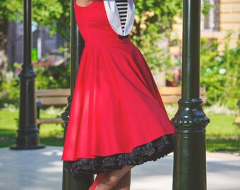 Angelina Red Sailor Dress:  vintage style / pin-up / rockabilly knee-high dress by TiCCi Rockabilly Clothing