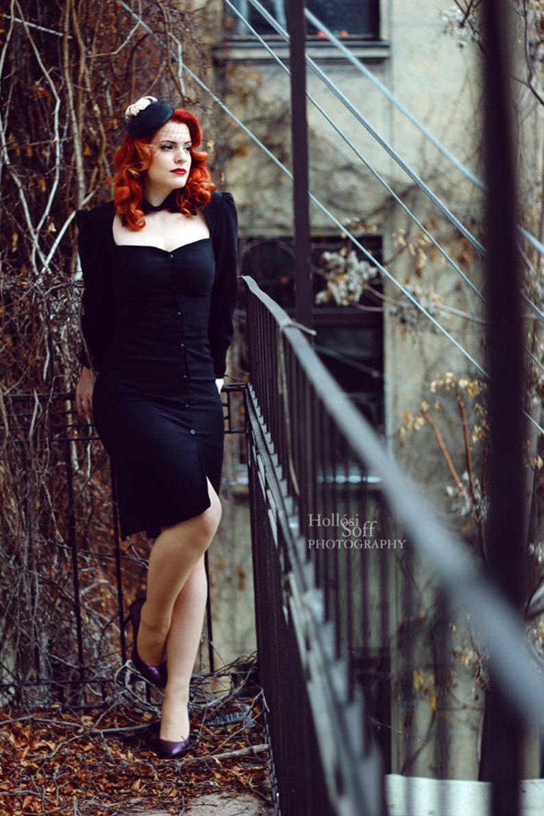 Little Black Dress: vintage style / pin-up / rockabilly pencil dress by TiCCi Rockabilly Clothing image 5