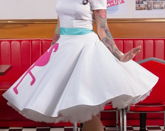 Pink Flamingo Bride Dress: vintage style / pin-up / rockabilly wedding dress by TiCCi Rockabilly Clothing