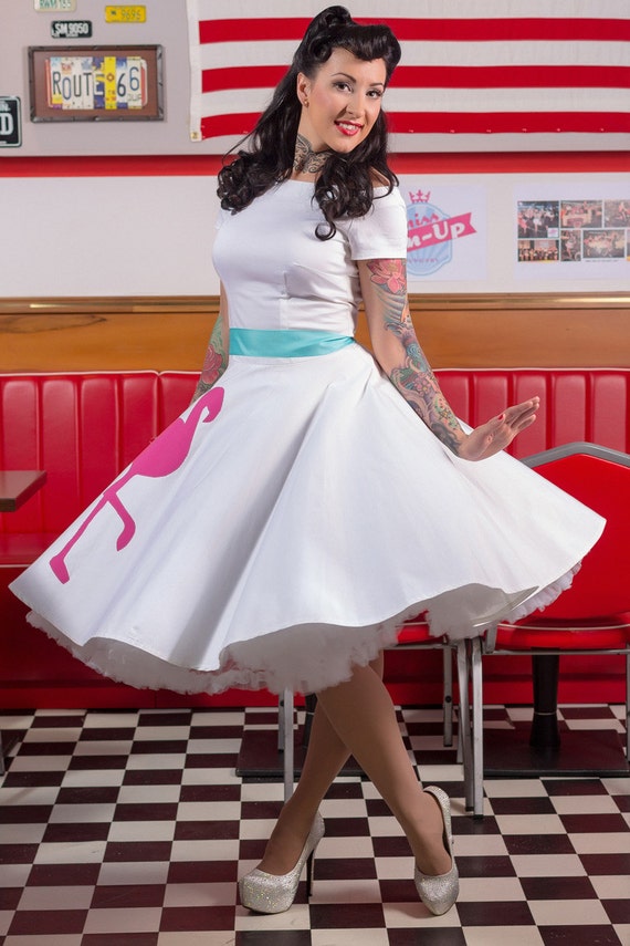 Pink Flamingo Bride Dress: Vintage Style / Pin-up / Rockabilly