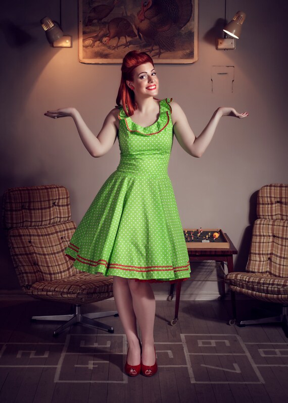 green rockabilly dress