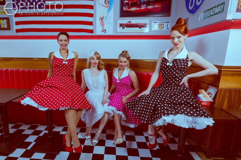 Rockabilly Bridesmaids dresses: vintage / pin-up / rockabilly pola dots knee-high dresses by TiCCi Rockabilly Clothing image 5