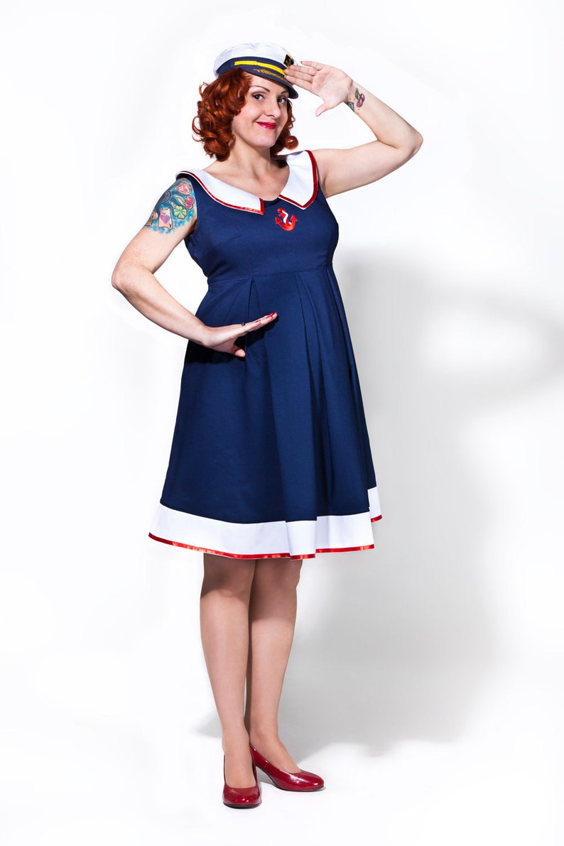 Vintage Maternity Dresses, Clothes, Sewing Patterns     Sailor Mom Rockabilly Maternity Dress: vintage style / pin-up / rockabilly maternity wear by TiCCi Rockabilly Clothing $108.00 AT vintagedancer.com