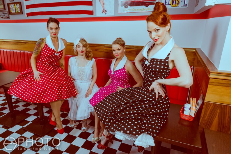 Rockabilly Bridesmaids dresses: vintage / pin-up / rockabilly pola dots knee-high dresses by TiCCi Rockabilly Clothing image 2