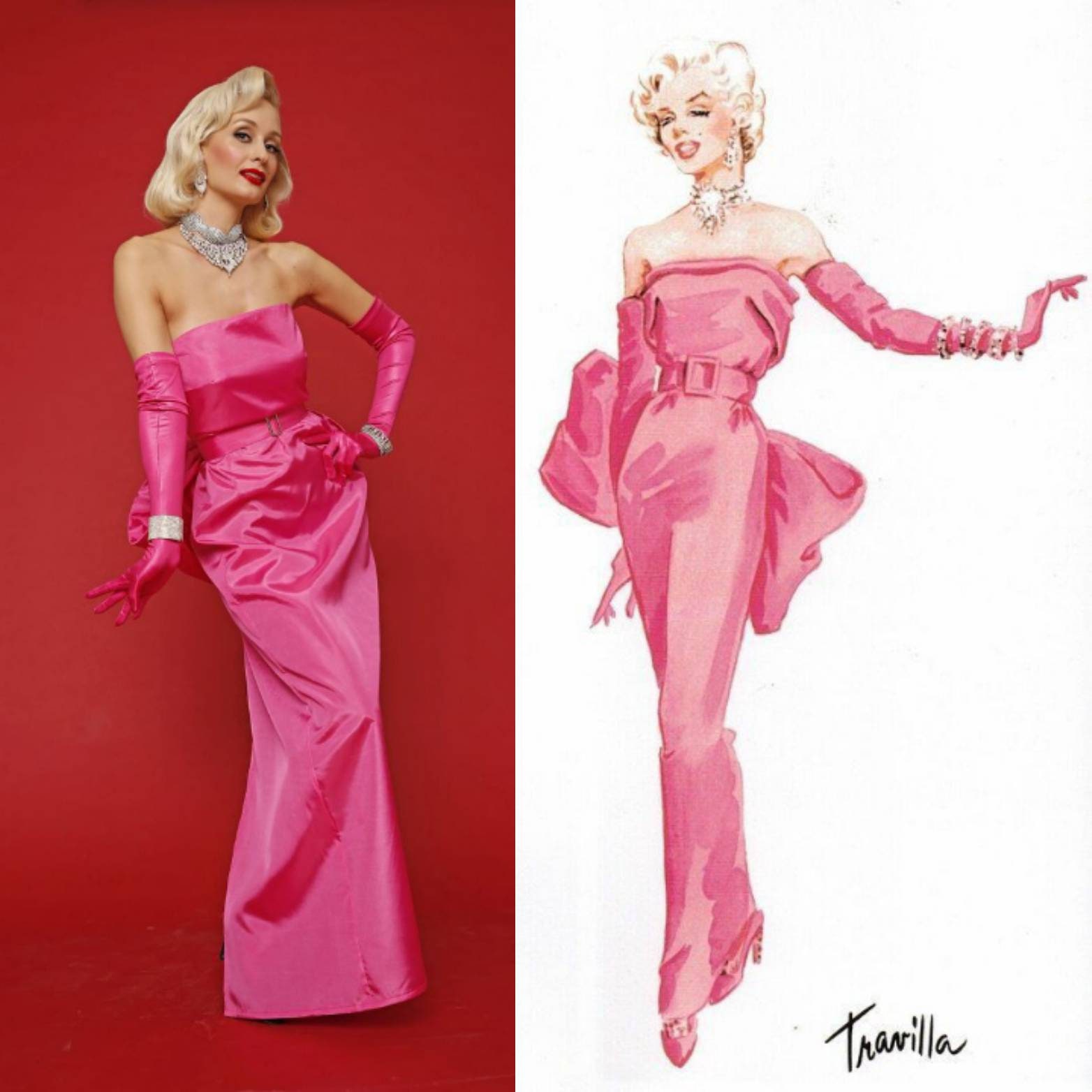 strapless open back dress PINK FISHNET FESTIVAL DRESS