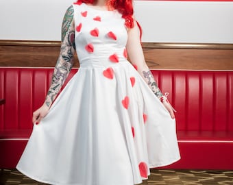 Red Heart Wedding Dress: vintage style / pin-up / rockabilly knee-high bride dress by TiCCi Rockabilly Clothing