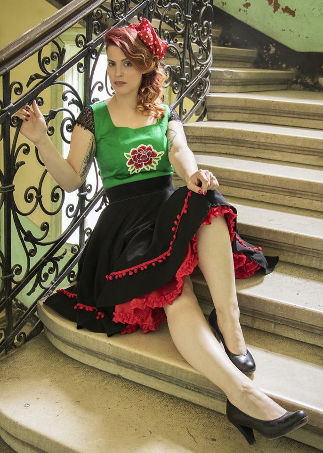 Maria Dress: Vintage Style / Pin-up / Rockabilly / Mexican Style Dress by Ticci  Rockabilly Clothing -  Canada
