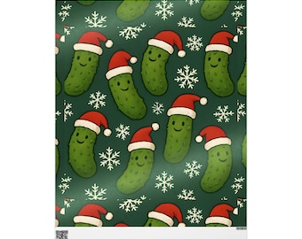 Carta da regalo per le feste, carta da regalo unica, buon Natale, divertente motivo a sottaceti, articoli per feste, ecologica
