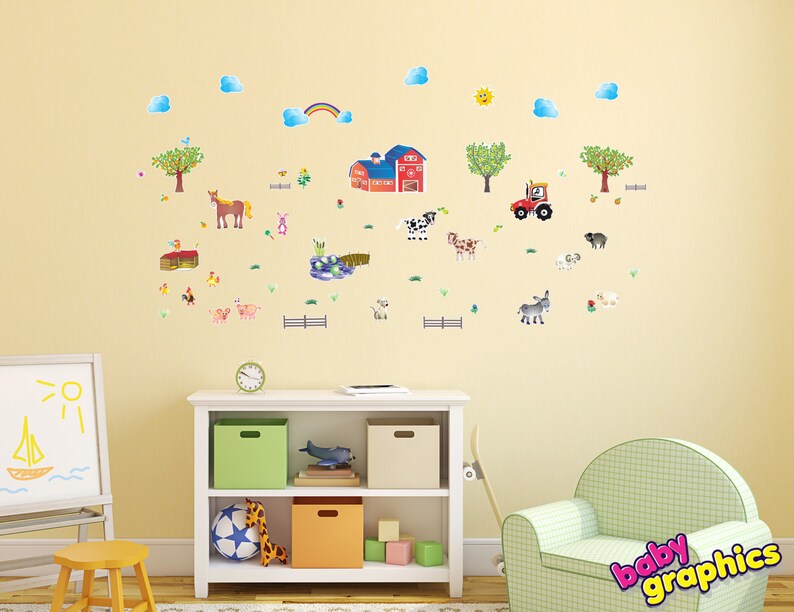 Farm & Animals Wall Stickers / Decals Scene Removable by Etsy