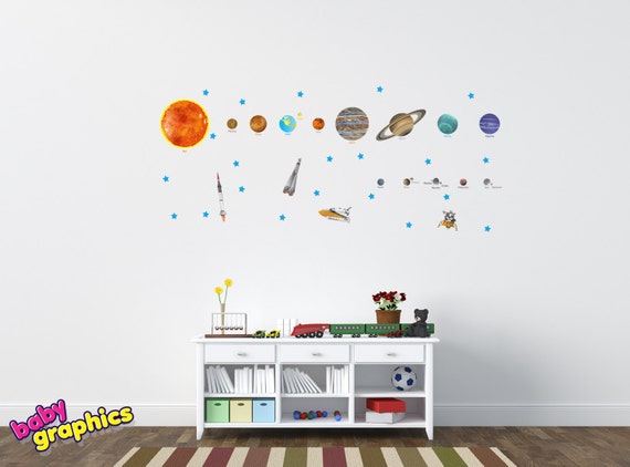 Solar System Wall Decals Vinyl Stickers Removable Repositionable By Babygraphics