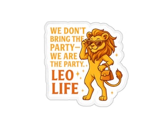Pegatina del signo zodiacal Leo: Reina leona atrevida - Calcomanía para portátil