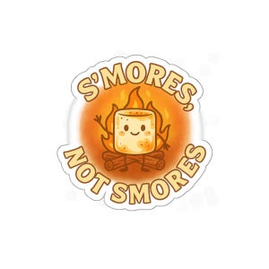 S&#39;mores Sticker: Funny Campfire Decal - Grammar Queen Gift