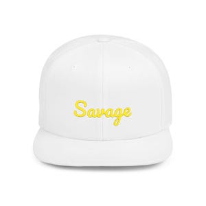 Savage Flat Bill Snapback Hat | Trendy Streetwear Cap | Cool Gift for Him/Her | Birthday, Graduation, Fashion Accessory