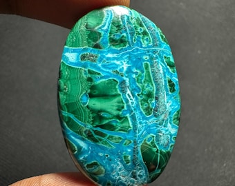AAA+ chrysocolla malachite Gemstone Cabochon/ flashy malachite  cabs For Making Jewelry 40x26 65cts.