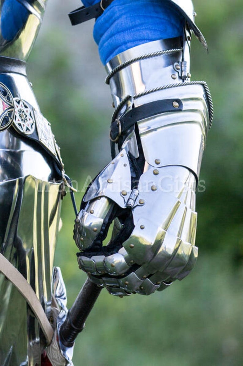 Handmade Steel Knight Gauntlets: Functional Gothic Armor for Larp ...