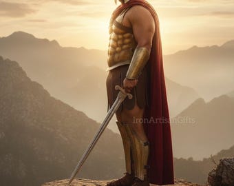 King Leonidas Spartan Full Body Armor Set | 300 Warrior LARP Cosplay Costume | Handmade Battle Armor | Halloween & Gift for Men