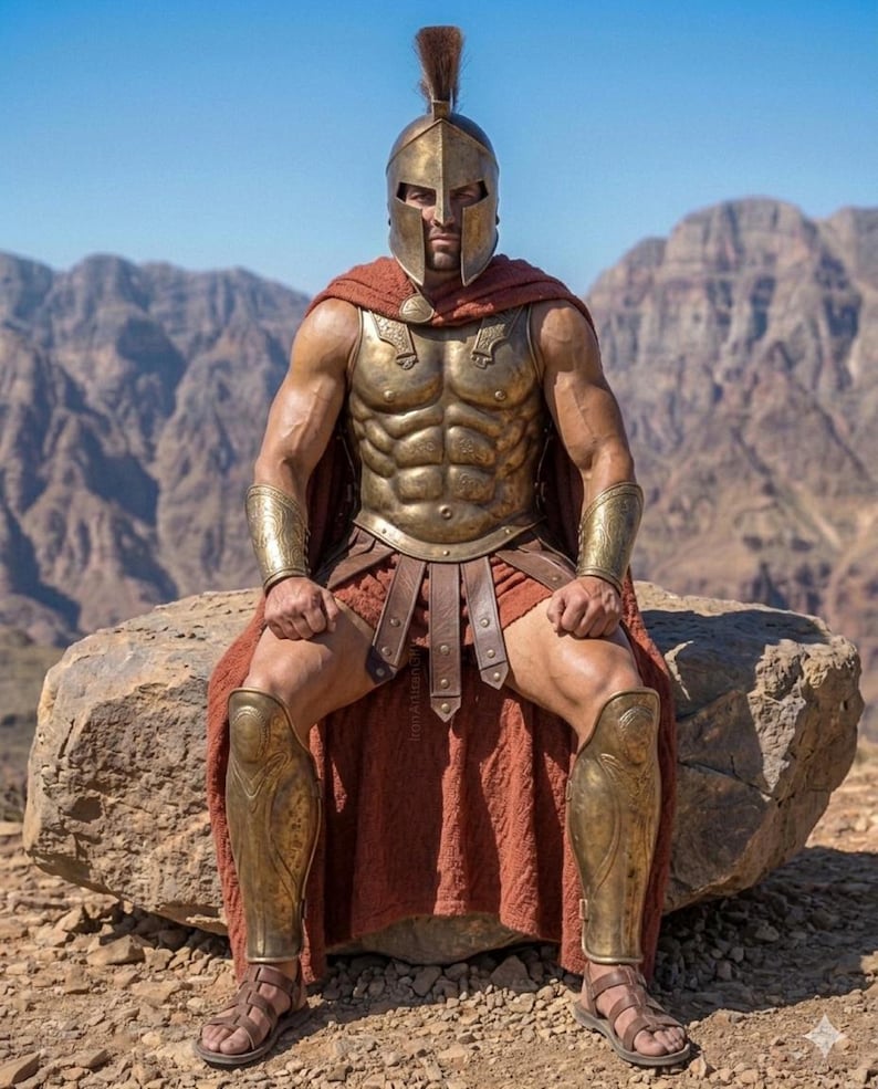 Spartan Armor Set Ancient Greek Warrior Armor King Leonidas Style Spartan Costume Medieval Spartan Cosplay Armor Greek Warrior Costume image 3