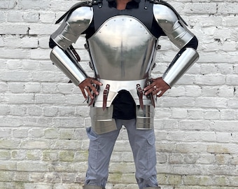 Armadura completa medieval de acero hecha a mano: Ideal para cosplay de caballero o LARP.