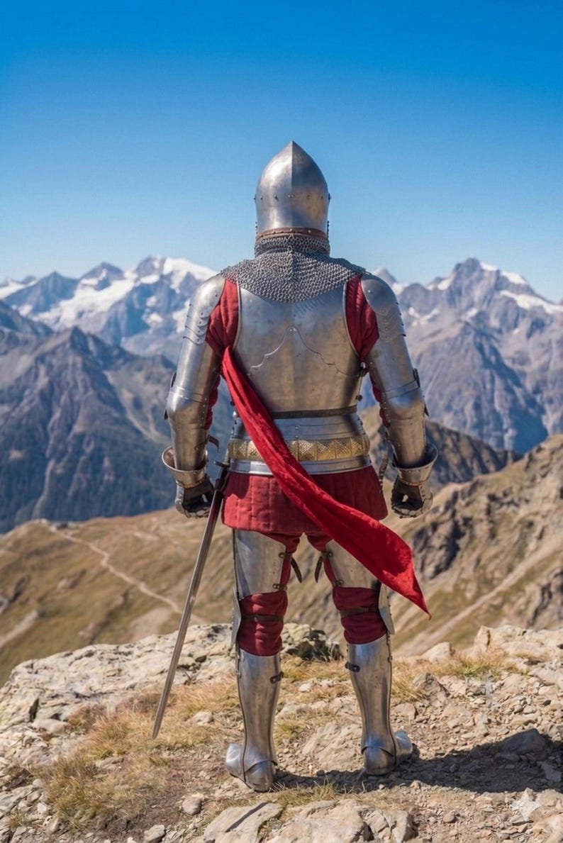 Handmade Medieval Full Knight Armor Suit Chainmail Steel Warrior Armor ...