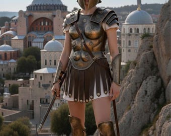 Women Spartan Armor Set | Female Greek Warrior Steel Armor | Gladiator Cosplay Medieval Costume