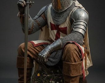 Templar Kreuzritter Rüstung | Mittelalterliches Heiliger Krieger Set | LARP/Cosplay Rüstung (14th Century)
