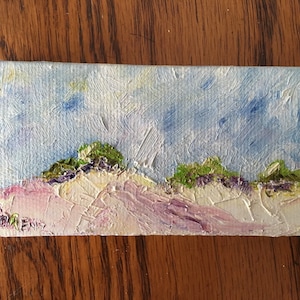 Provincetown MA Cape Cod National Seashore Herring Cove Race Point Dunes original oil on stretched canvas signed by Chris Lorenz 2&quot; x 4&quot; (#1