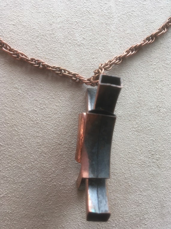 Modernist Brutalist copper copper tone - image 3