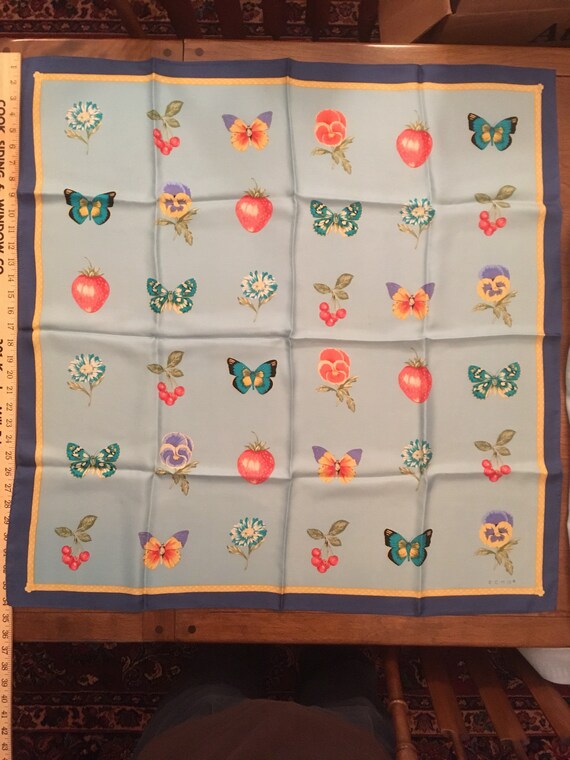 Echo scarf fabulous butterflies strawberries cherr