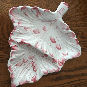 Italian majolica hand painted divided candy dish