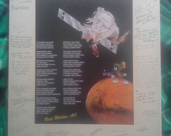 Signatures NASA rocket scientist engineers @ 35, Al Schock retirement poem Victor Lougheed Lyle Rutger Liz Foltyn Frank Dardanell Bob Staley