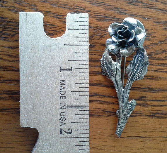 exquisite vintage Jewelart sterling silver rose b… - image 3