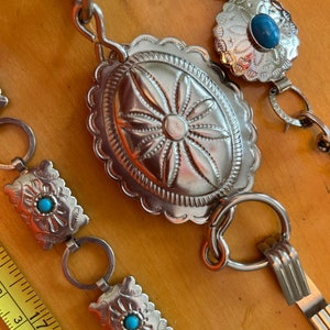 Three Silvertone vintage costume Concho belts