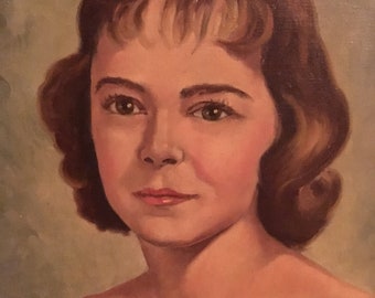 Roanoke Virginia Lovely portrait unsigned original oil painting from estate sale.