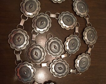 Very Important Best Vintage Native American Navajo Kee Joe Benally Sterling Silver Hat Concho Very Important Best Vintage Native American Navajo Kee Joe Benally Sterling Silver Hat Concho