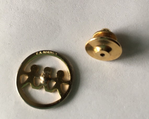United Way tie tack by E A Adams gold tone mint c… - image 2