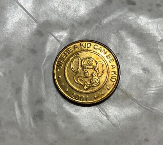2001 Chuck E Cheese brass token Where a Kid Can Be a Kid - Etsy 日本