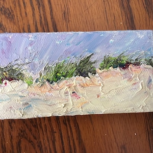 Provincetown MA Cape Cod National Seashore Herring Cove Race Point Dunes original oil on stretched canvas signed by Chris Lorenz 2&quot; x 4&quot; (#6
