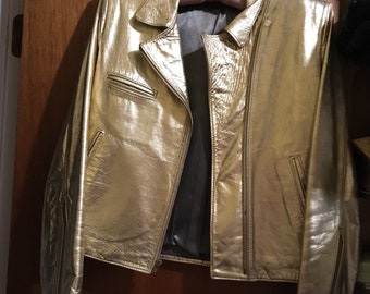 Provincetown Half Moon Bay Leather @ 1981 Massachusetts gold lame jacket listed by the former owner of the Rambling Rose Carriage Company